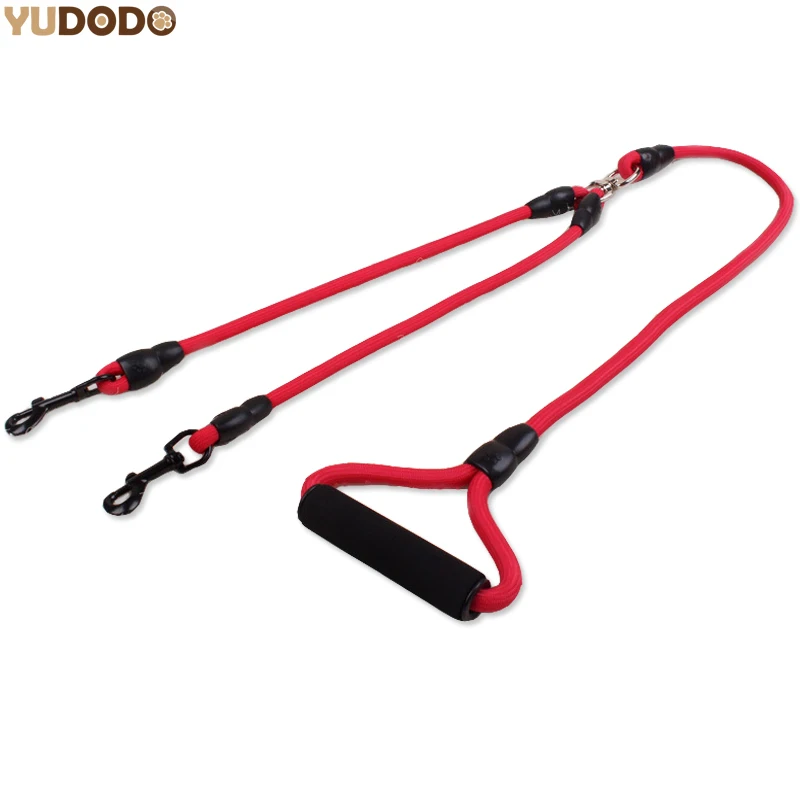 

145cm Lengthened Dual Dog Lead Leash No Tangle Two Pets Nylon Straps Small Medium Dogs Double Leashes For Chihuahua Teddy 4Color