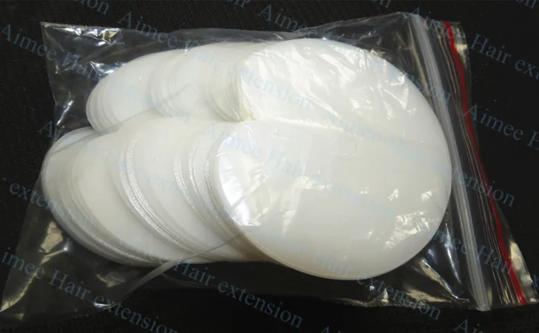 50pcs Round hair shield disc(without scale)Plastic heat fusion protector shield template for I tip hair extension