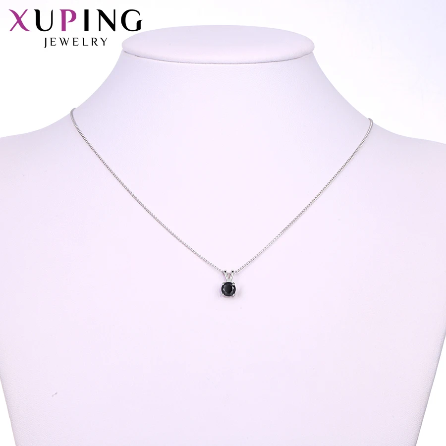 Xuping Jewelry Charm Elegant Design Rhodium Color Pendant Necklace for Women Valentine\'s Day Gifts 32974