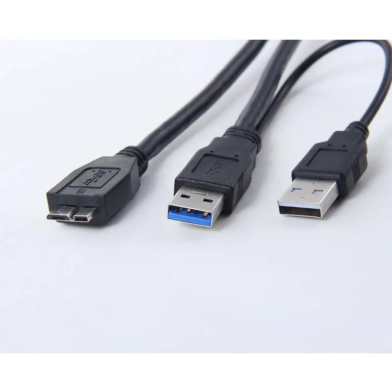 Cable USB 3,0 Y Micro tipo B macho A estándar tipo A macho + fuente de alimentación nuevo