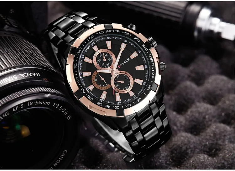 2022CURREN Top Marke Quarzuhr Männer Wasserdichte Sport Military Armbanduhr Männer Business Edelstahl Männliche Uhr Reloj Hombre – Detail 13