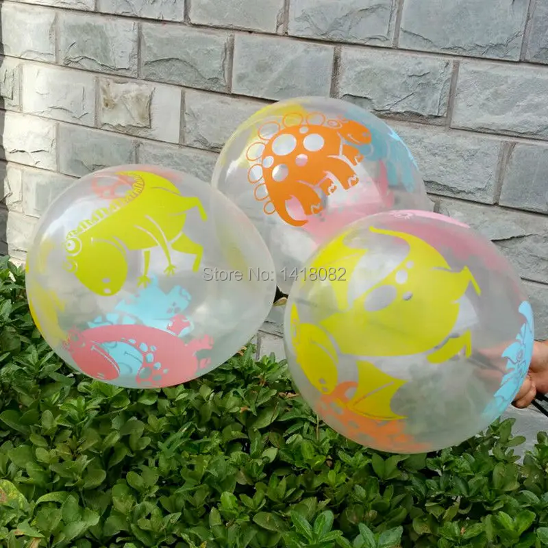 

50pcs Transparent dinosaur balloon 12 inch children's toy balloon birthday party decorated Christmas balloon