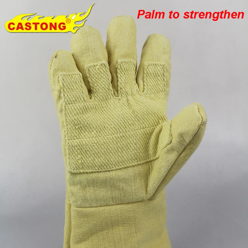 CASTONG 500 High temperature gloves Thicker palm Flame retardant fire gloves oven Bake Heat treatment Anti-scald safety gloves