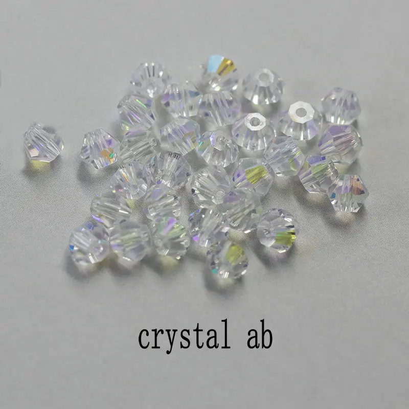 Top quality 6mm Bicone beads Crystal Jewelry beads charms fashion Glass Beads Loose Spacer Beads for DIY Jewelry Making 50pcs