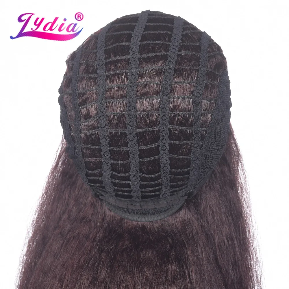 Lydia For Kinky Straight Synthetic Half Wigs 3/4 Hair wigs Mix Color T2/99J 20\