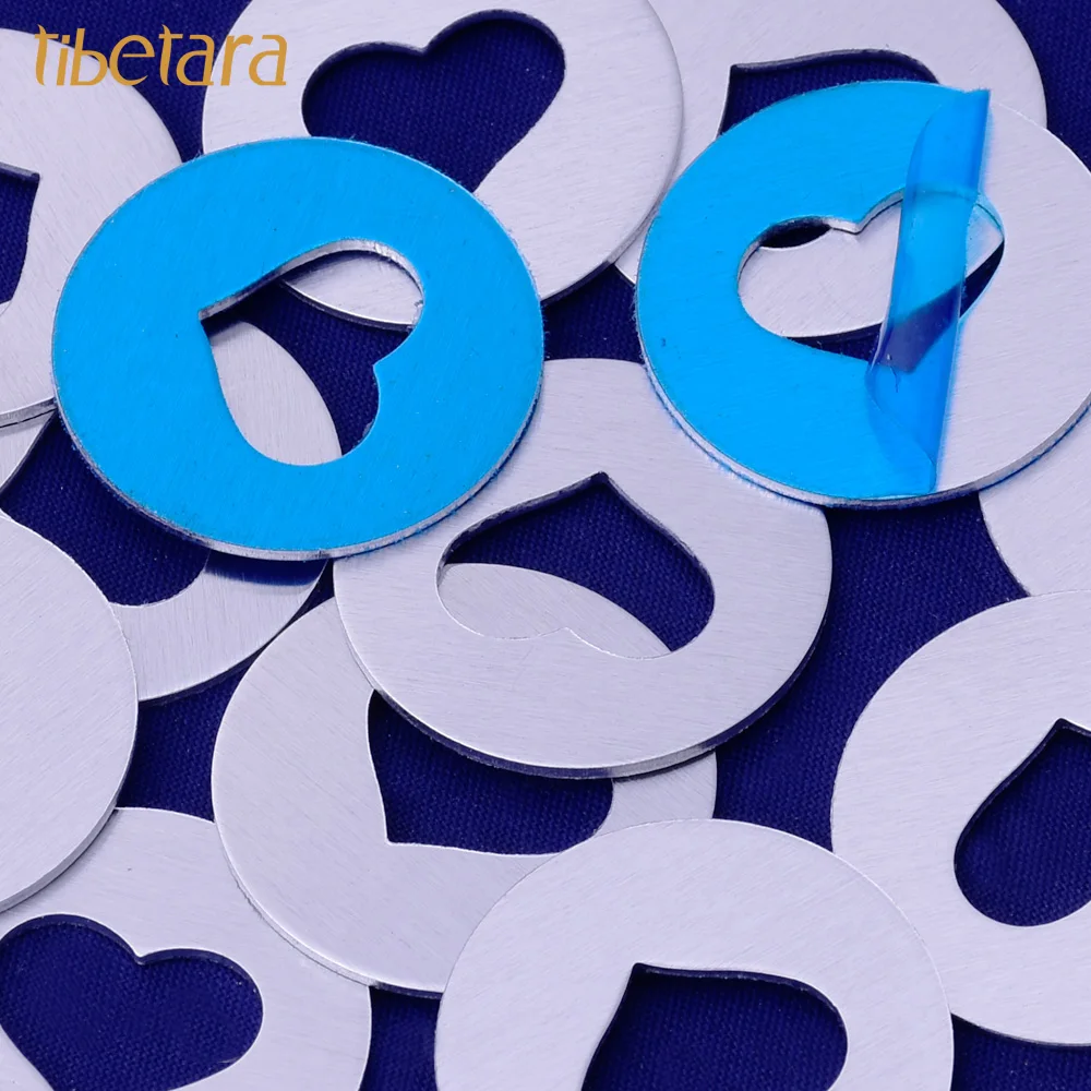 20pcs 18 Gauges,Round Aluminum Heart Discs  -Heart Cutouts -  Discs, Disk Round Aluminium Blanks