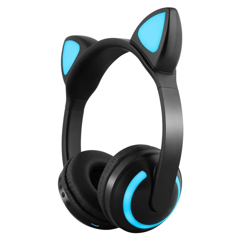 Cat Ear Seven-color Illuminated Stereo Headset Bluetooth Headset Mini Bluetooth Wireless Earphones Earbuds For All Smart phone