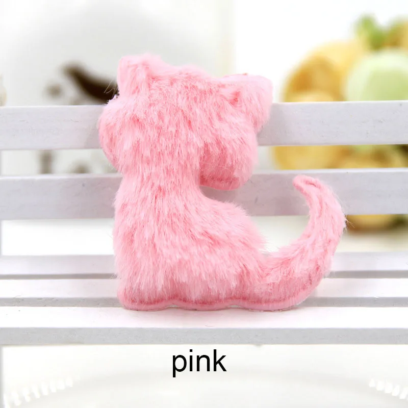 24pcs/lot 4.5x4.9cm Mix colors Plush Cat Padded Appliques For Children hair Clip Accessories and DIY Kid patches