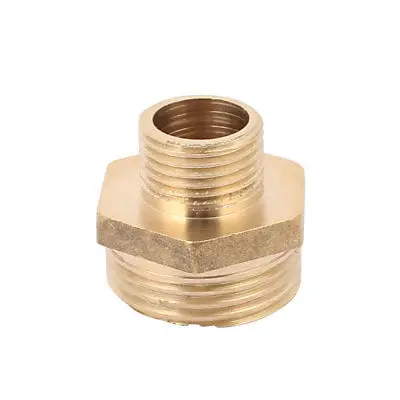 1BSP to 1/2BSP Male Thread Brass Pipe Hex Nipple Fitting Quick Adapter