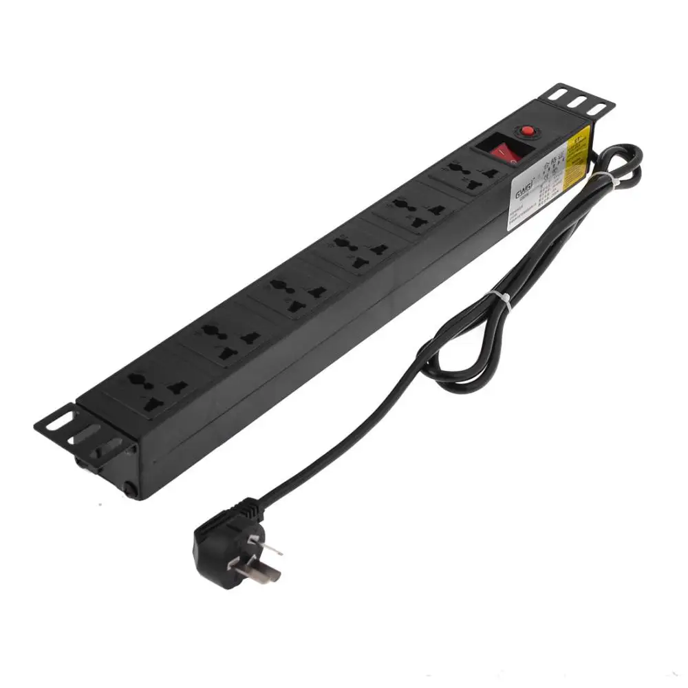 

AU Plug 250V 10A US AU EU Socket 6 Outlet Power Strip Splitter w 10ft Cable