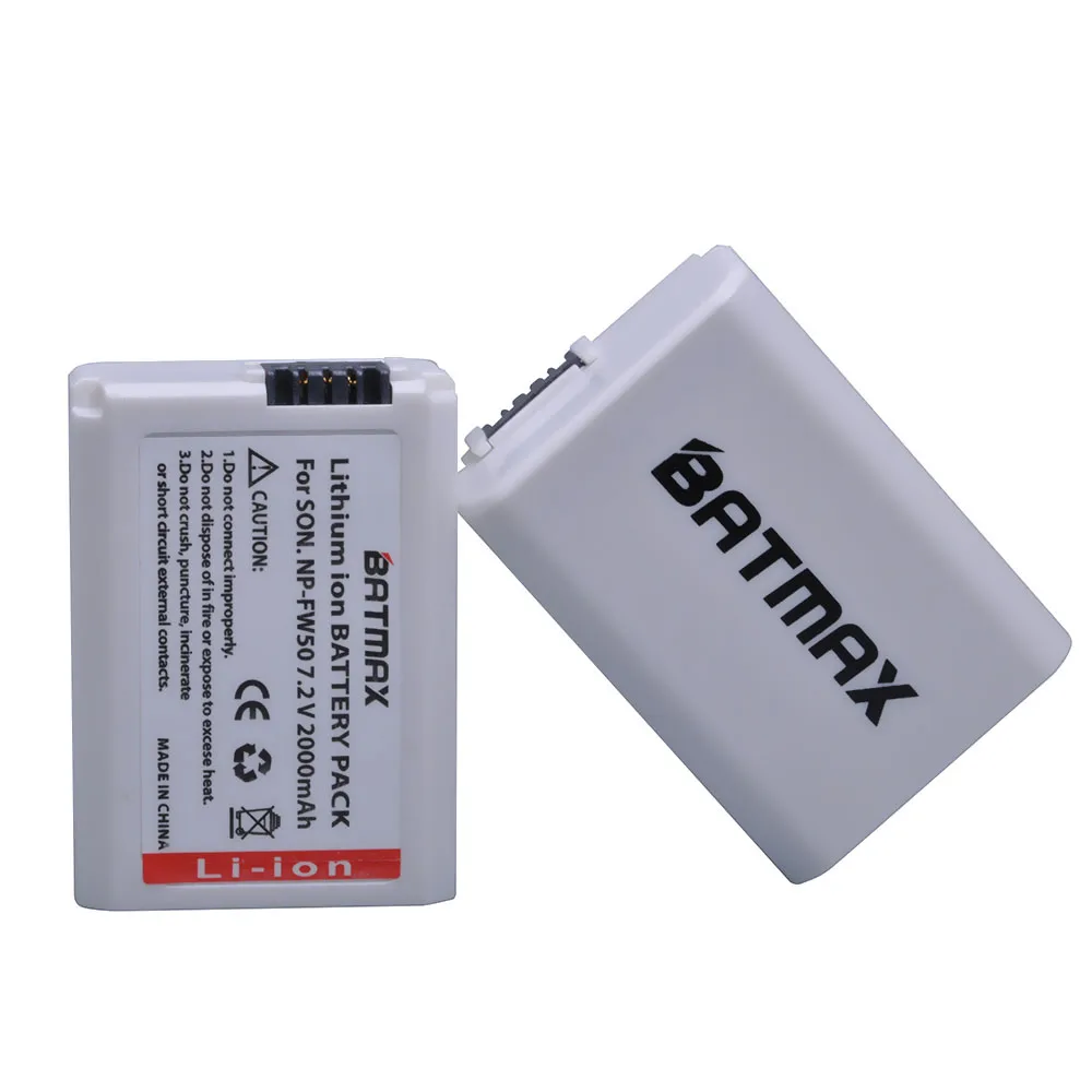 Batmax 4Pcs 7.4V 2000mAh NP-FW50 NP FW50 NPFW50 Digital Camera Battery for Sony Alpha A33 NEX-C3 NEX-5 NEX-7 SLT-A55 7 a7 7R a7