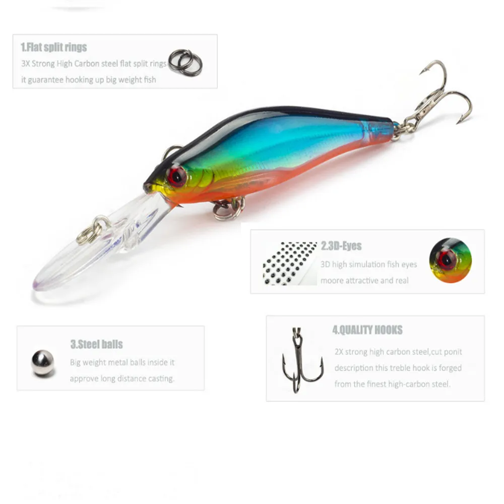 1 pz 9.5cm 7g esche da pesca Laser qualità professionale pesciolino Wobblers Crankbait artificiale fare plastica pesce Peche Swimbait