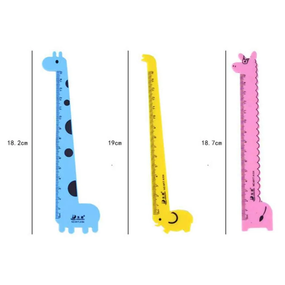 

XRHYY 3Pieces 15cm Cute Giraffe Animal Ruler Office Supplies Creative Stationery Kawaii Rulers