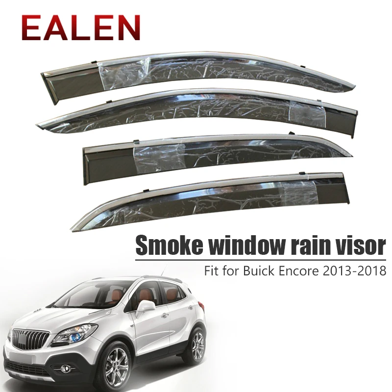 

EALEN For Buick Encore 2013 2014 2015 2016 2017 2018 Vent Sun Deflectors Guard Accessories 4Pcs/1Set Smoke Window Rain Visor