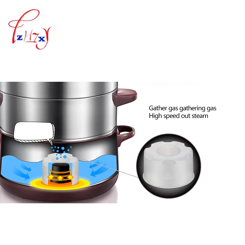 Home use 8L electric steamer Bun Warmer 800W Cooking Appliances Food Warmer Steamed Steamer 220V  1pc