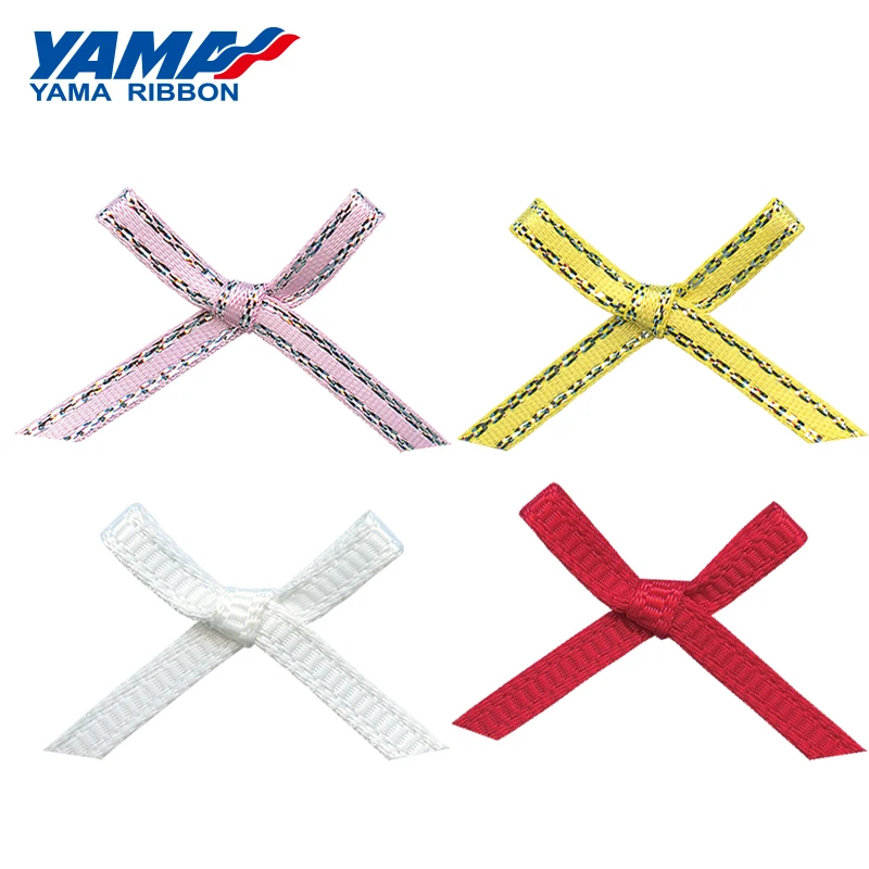 YAMA-Hand-Tied Satin Ribbon, Wedding Decoration Ribbons, Gold and Silver Edge, DIY Gift, Wide 36mm ± 3mm, 25mm ± 3mm, 200 PCs/Ba