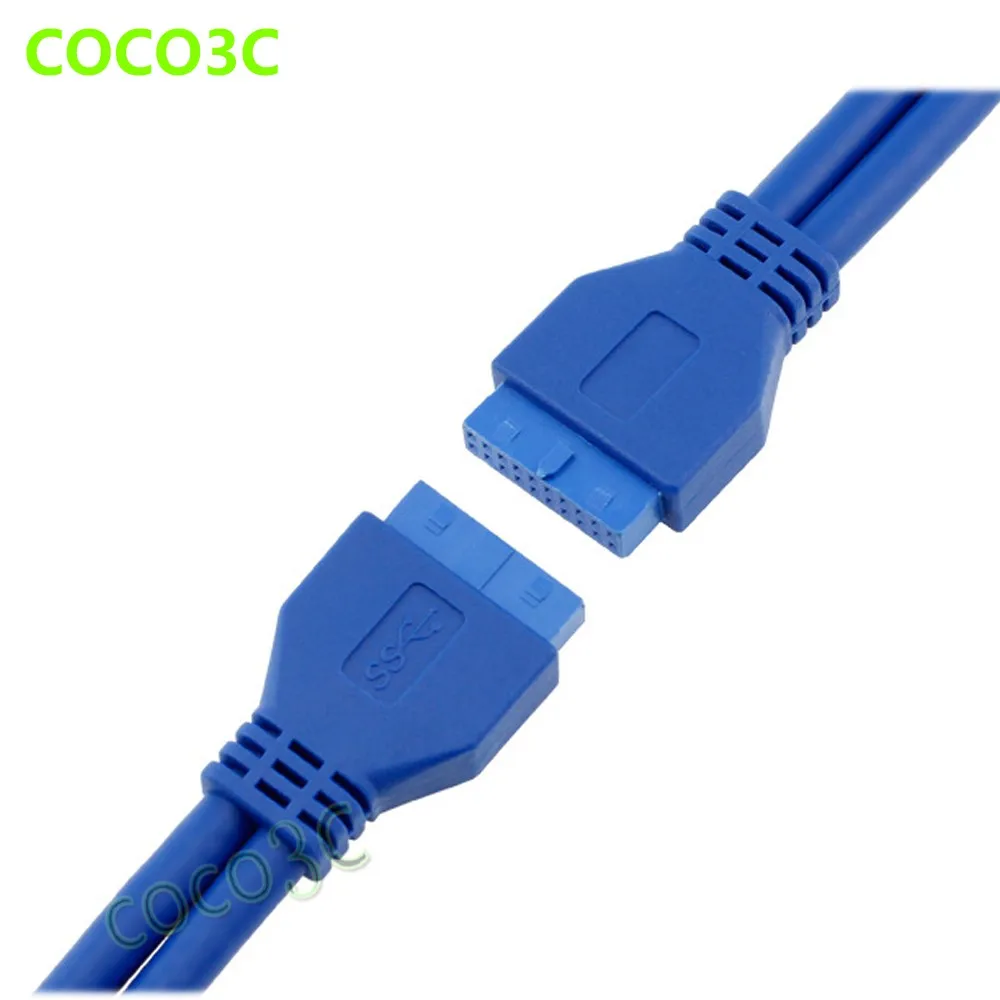 50cm 2inch Motherboard 19P / 20 Pin Female to Female Port Cable 5Gb/s USB 3.0 Header F/F cable