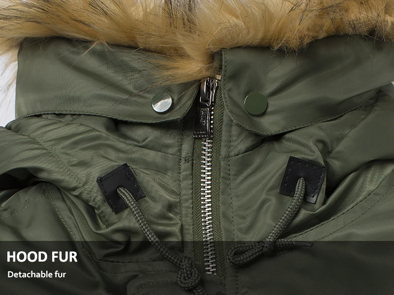2024 Winter N3B USAF Waterproof Puffer Long Coat Military Fur Hood Warm Tactical Parka Army Thick US Air Force Parka for Men