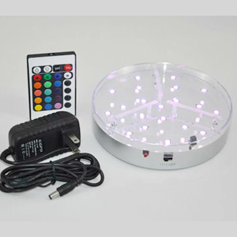 

5 pieces/lot 6inch LED Light Base Multi-colors battery led light with IR remote control, rechargeable with AC Adapter