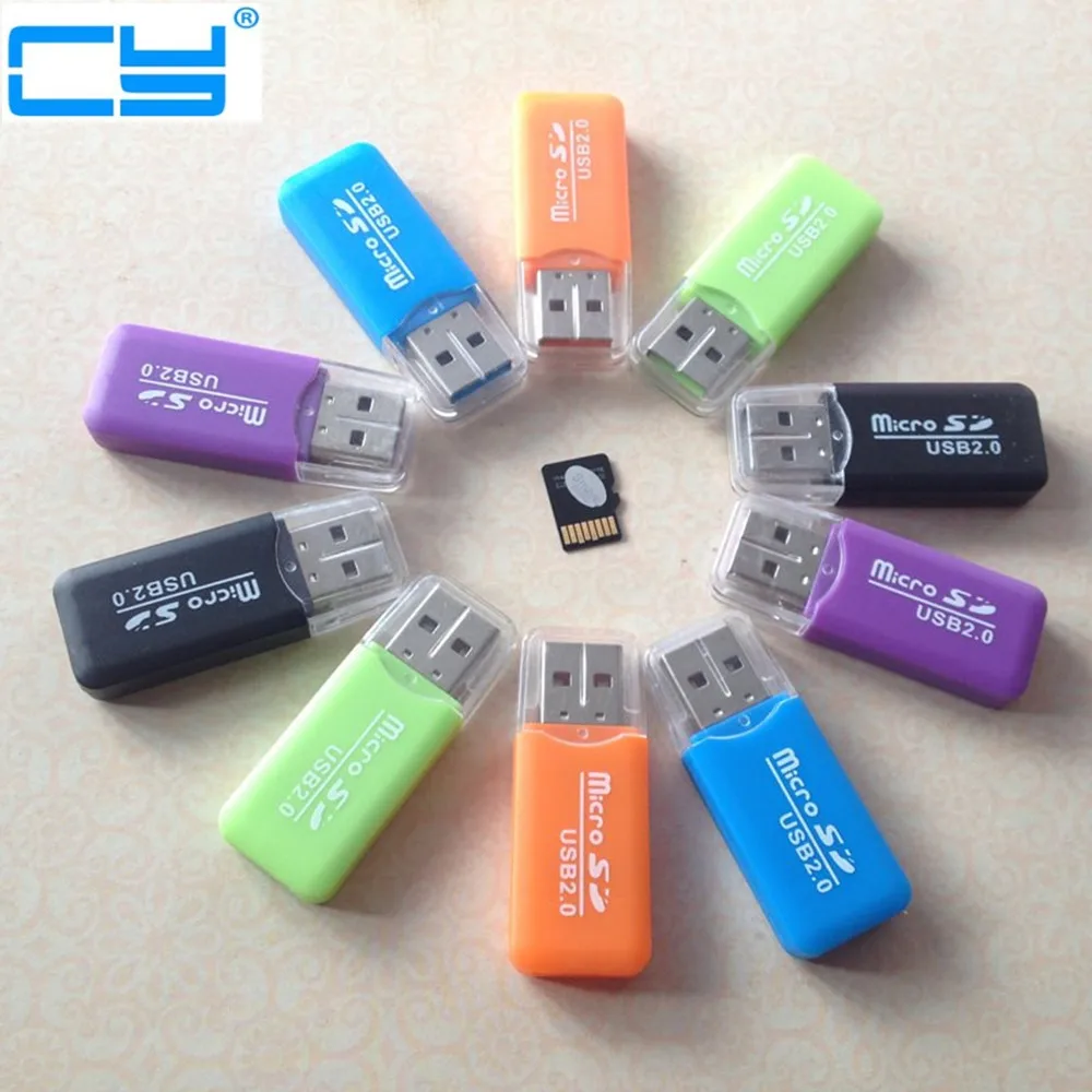 10pcs/lote alta velocidade 2.0 mini micro sd t-flash tf m2 leitor de cartao usb leitor de cartao de memoria usb de plastico