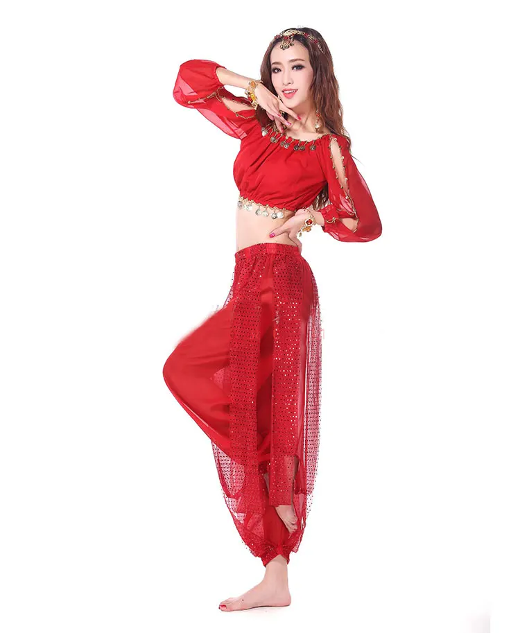 2pieces Suit Belly Dance Costumes Oriental Dance Costumes Bollywood Dance Costumes B Belly Dance Costume Set Top Bra + Pant