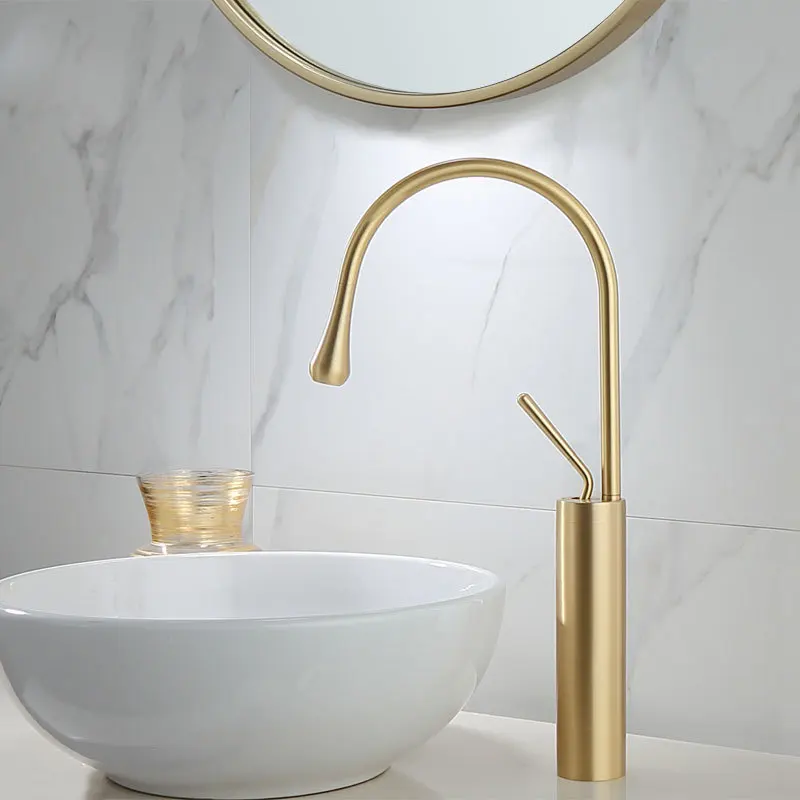 Basin Faucets Brushed Gold/Black/White Sink Faucet Brass Faucet Single handle Kitchen Faucet Swivel Sink Water Crane New Arrival