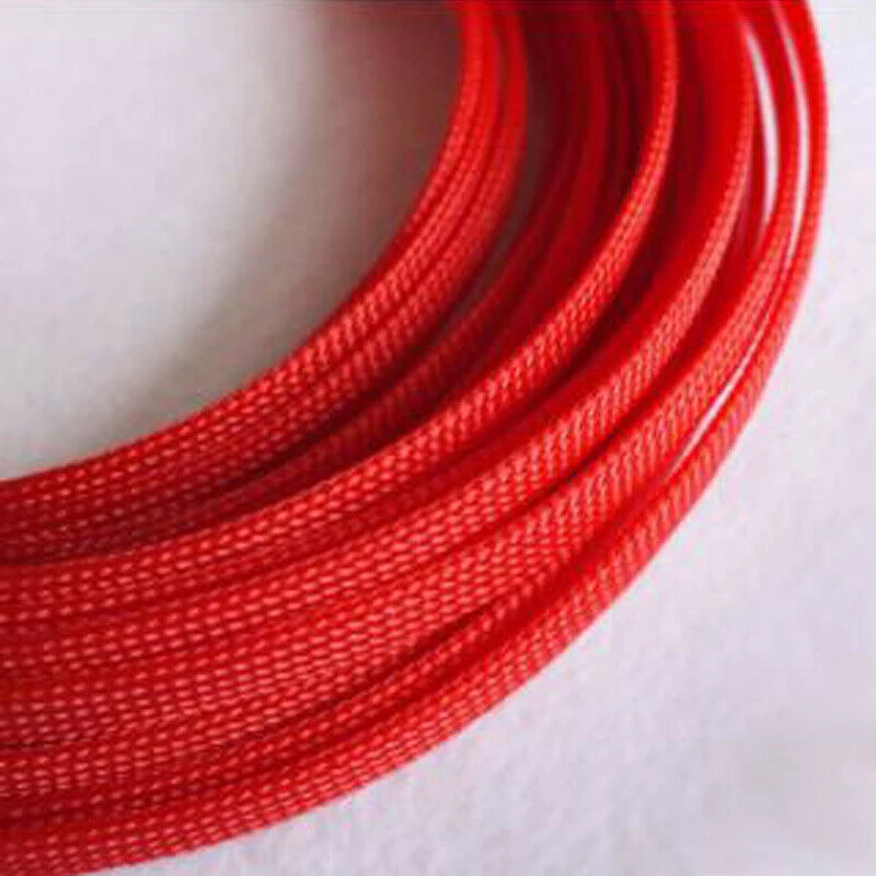 Mangas de Cable de 1-30M, 3-40mm, malla de piel de serpiente roja, protección de alambre, nailon, apretado, PET, aislamiento expandible, fundas trenzadas