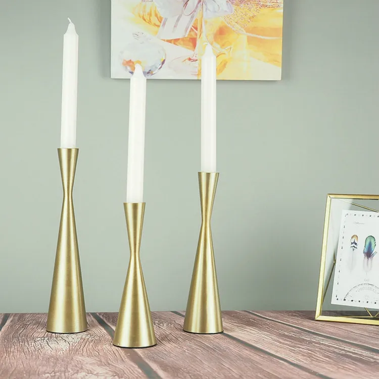 Taper Candle Holders, with a Slender Hourglass Shape, Metal Fits ALL Standard Candlesticks For Wedding Party Home Decor