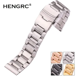 18 20 22 24mm Watchbands Bracelet Women Men Silver Rose Gold Black Stainlesss Steel Brushed Replace Watch Band Strap