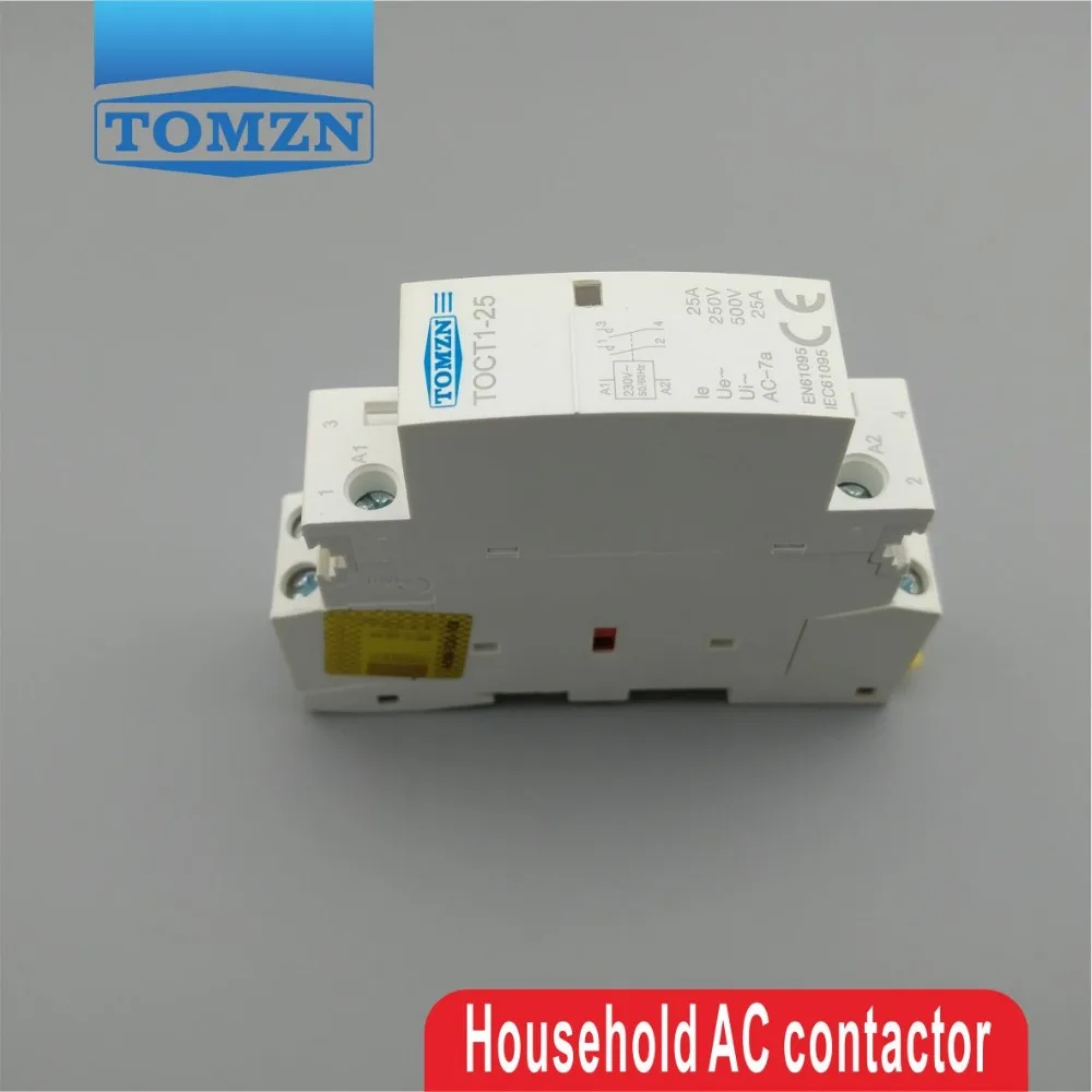 CT1 2P 25A 220V/230V 50/60HZ Din rail Household ac Modular contactor 2NO