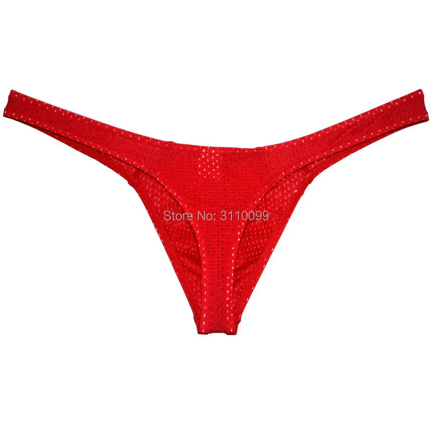 Men's Low - rise Thong ชุดชั้นในสแตนเลสแหวนรูหายใจ Bulge Underpants