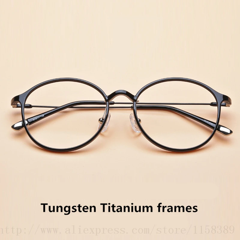 Vintage Round Tungsten Titanium Glasses Frame Men Ultem Round Eyeglasses Frame Woman Computer Goggles Prescription Eyewear gafas