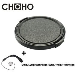 Camera Lens Cap Protection Cover 52Mm 55Mm 58Mm 62Mm 67Mm 72Mm 77Mm 82mm Anti-Verloren Touw Snap On Voor Canon Nikon Sony Accessoires