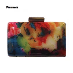 2023 neue Clutch Abend taschen Acryl Marke Mode Frau Designer Luxus Blumen druck Frauen Umhängetaschen lässig Vintage Clutch