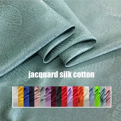 1 meter X 1.14 meter Traditional Chinese Silk Fabric Jacquard Silk Cotton Charmeuse Crepe Tissu