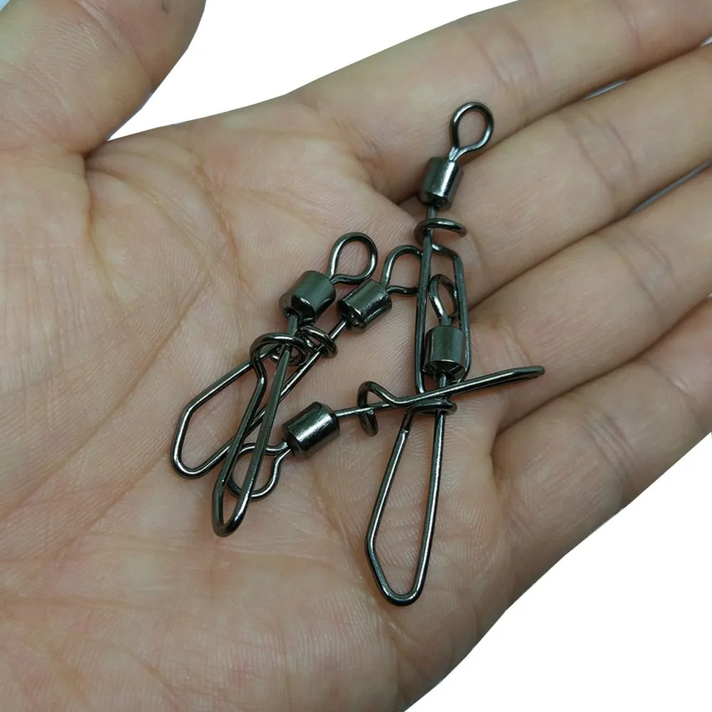 100/500/1000PCS Quick Change Fishing Swivels with T-shape Snap Saltwater Stainless Bass Carp Fly Fishing Hook Connector Tackle