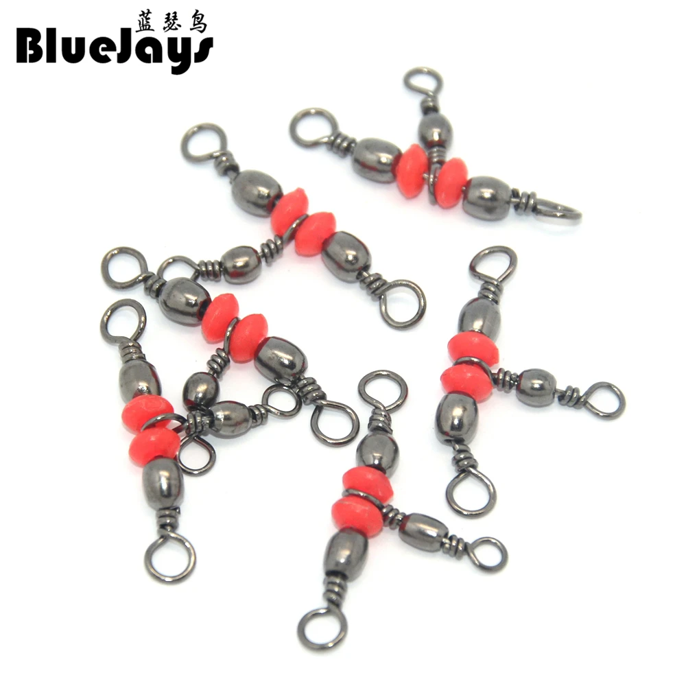 

20Pcs 3 Way Brass Rolling Barrel Swivel Fishing Line Sinker Slides Hook Shank Clip Connector Swivels