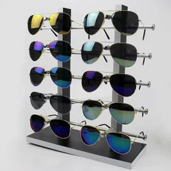 SZanbana Black With White Color Wood 10 Pairs Sunglass Glass Rack Frame Glasses Display Stand Holder Organizer