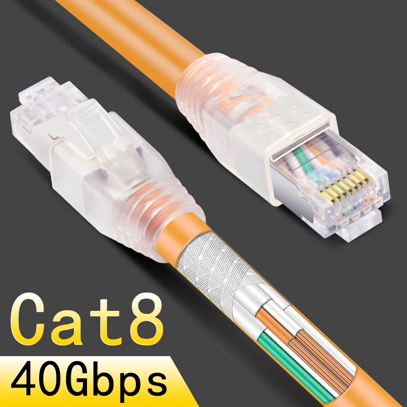 CNCOB rj45 8p8c 40Gbps Ethernet cable cat8 home router high-speed network jumper Internet connection cable