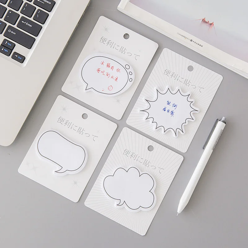 Kawaii Stationery Memo Pads Cute Dialog Box Paper Sticker Sticky Note Page Marker Planner for Kids School Supplies