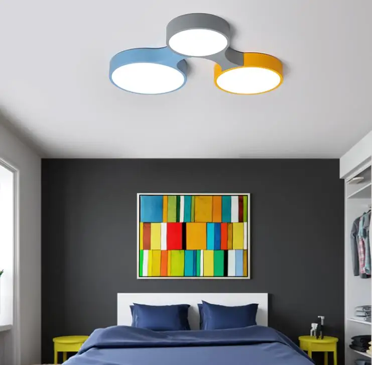Modern Led Ceiling Light Dimmable Remote Control Lustre Ultra thin 5cm Colorful Ceiling Lights Fixtures For Kids Room Bedroom