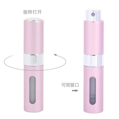 By DHL 100Pcs/Lot Hot 8ml Portable Charger Rotating End Filling Spray Bottle Electrochemical Aluminum Cosmetic Perfume Bottles