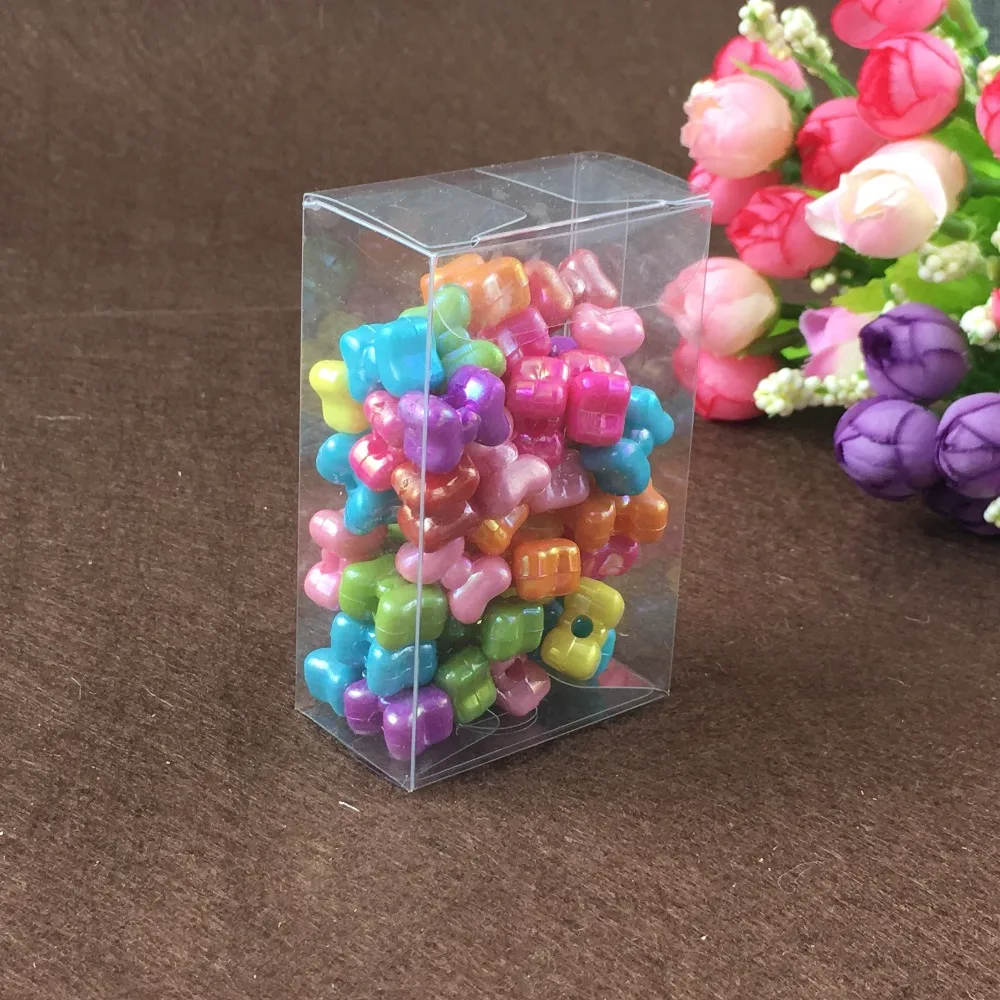 3*5*7cm 50pcs clear plastic pvc boxes schachtel transparent box for candy/wedding gift jewelry display packaging boxes