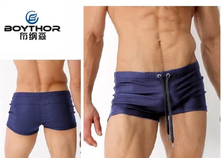 Brand new BOYTHOR Men\'s swimming trunks are custom-made Plain boxer shorts Sexy small waist Sexy small waist plus-size