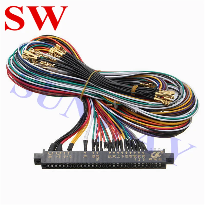 2 Pcs Jamma wire harness 28 pin jamma loom Joystick button connector for arcade cabinet accessories games 60 in 1 PCB