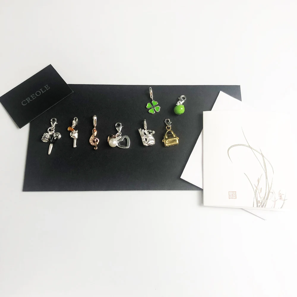 Treble Clef Hearts Koala Revolver Fashion Tools Bag Apple Clover Charm Pendant,2019 Fashion New Jewelry 925 Sterling Silver Gift