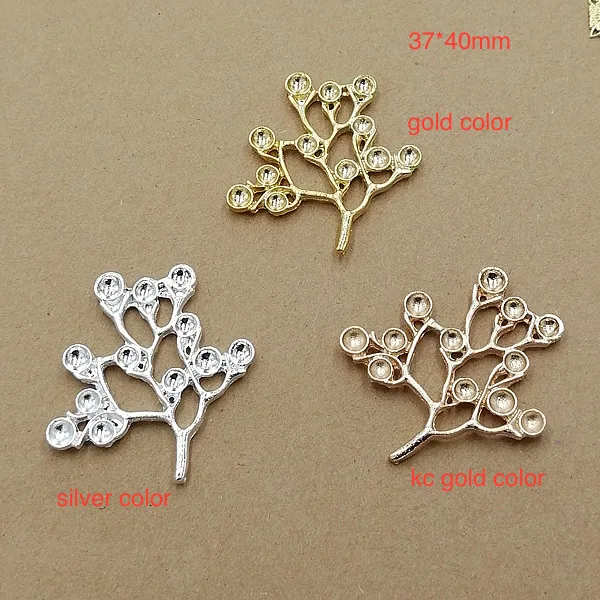 

60pc 37*40mm Alloy Charm Gold color Big Leaf Branch Charm pendant for Wedding Jewelry Making DIY Handmade wholesale