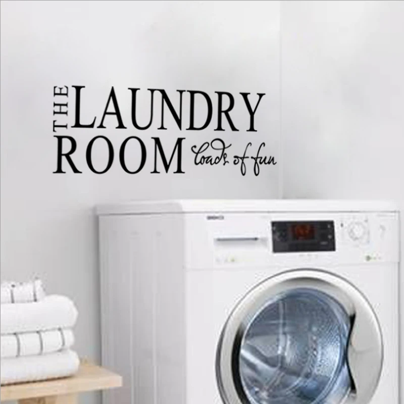 

Creative Laundry Room Sticker Home Decor Washing Machine Decorative Art Alphabet Wall Stickers PVC Decoration Wallpaper Poster