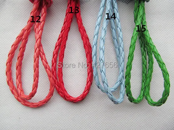 100Yds 4mm 15 Colors Faux Braid Leather Cords String Rope,Jewelry Beading String, For Bracelet & Necklace,DIY Jewellry