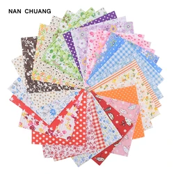 NanChuang Random Color Thin Cotton Fabric Printed Patchwork Bundle For Sewing Fat Scrapbooking Pattern 10x10cm 80Pieces/Lot